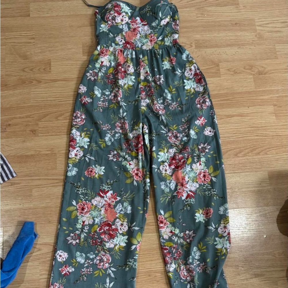 Floral Strapless Jumpsuit